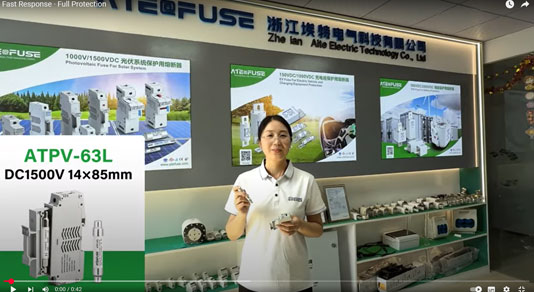 ATPV-63L 1500VDC 14x85mm Solar PV Fuse Video